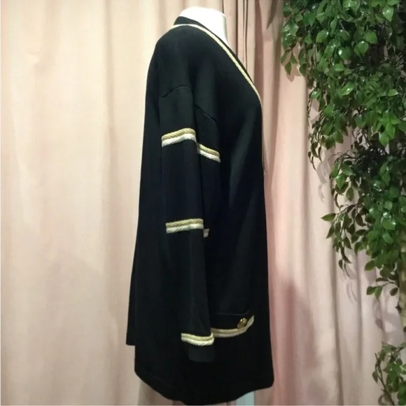 St. John Collection Black and Gold Cardigan Jacket - Picture 4 of 7